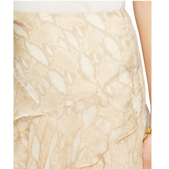 Crinkle Georgette Python Print Ruffled Skirt 18W - Picture 3 of 4